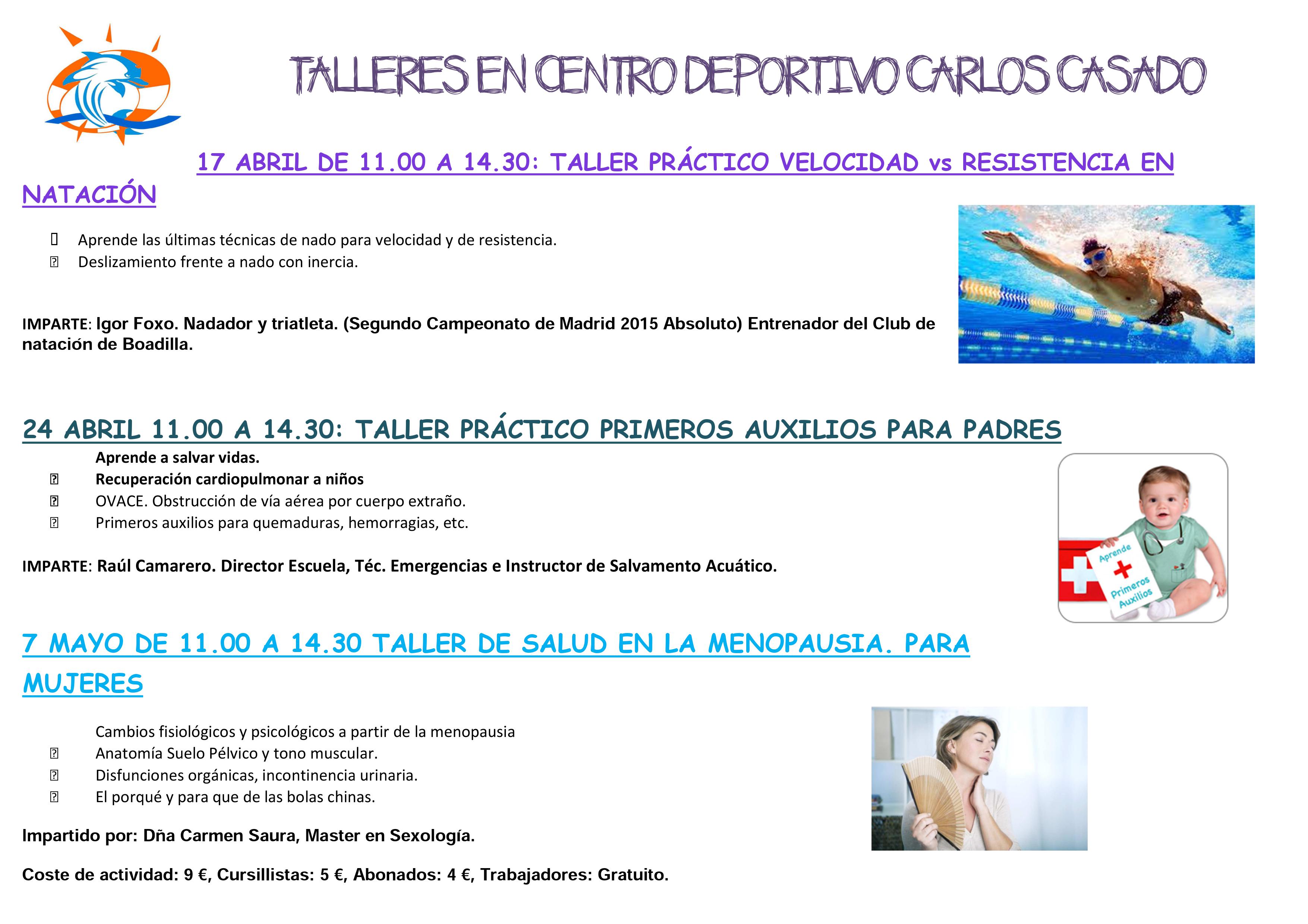 Talleres en la Piscina Climatizada “José Carlos Casado”