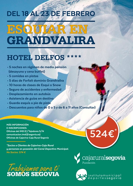 El Instituto Municipal de Deportes lanza la Campaña de Esquí Alpino 2018