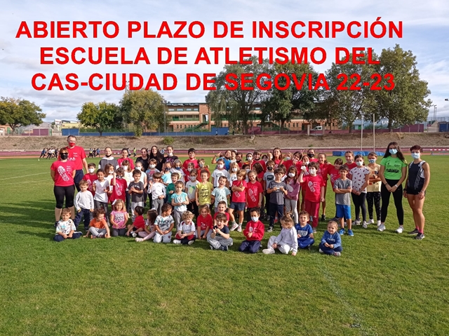 Abierto el plazo de inscripción de la Escuela de Atletismo del Cas-Ciudad de Segovia y Venta Magullo 2022-2023