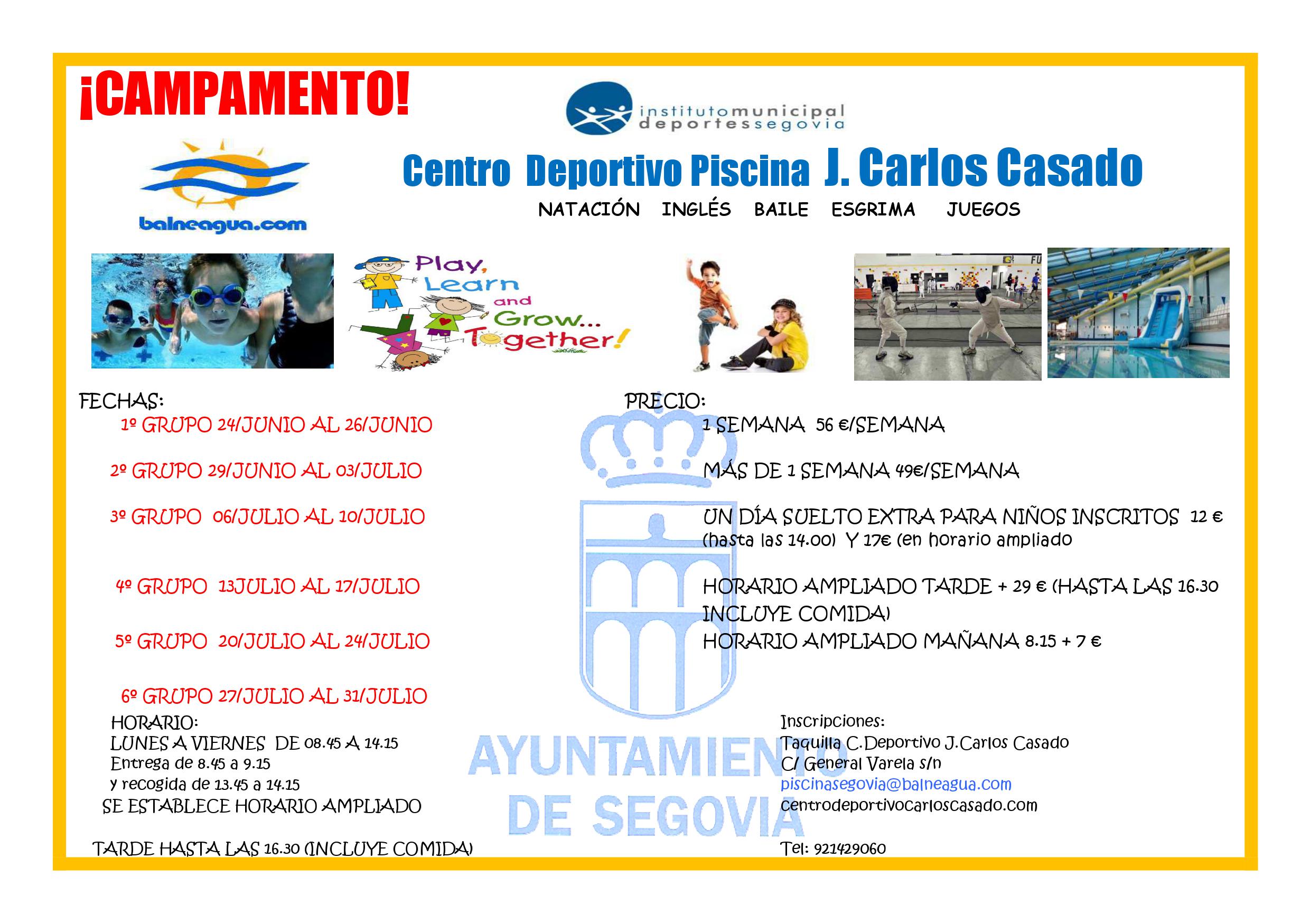 Campamento de verano en la pisicina climatizada “José Carlos Casado”