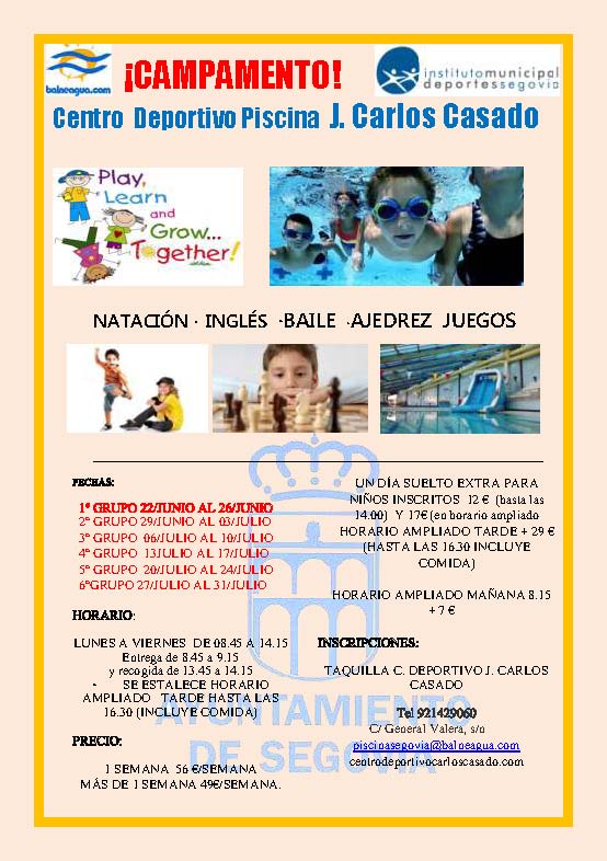 Campamento de verano en la piscina “José Carlos Casado”