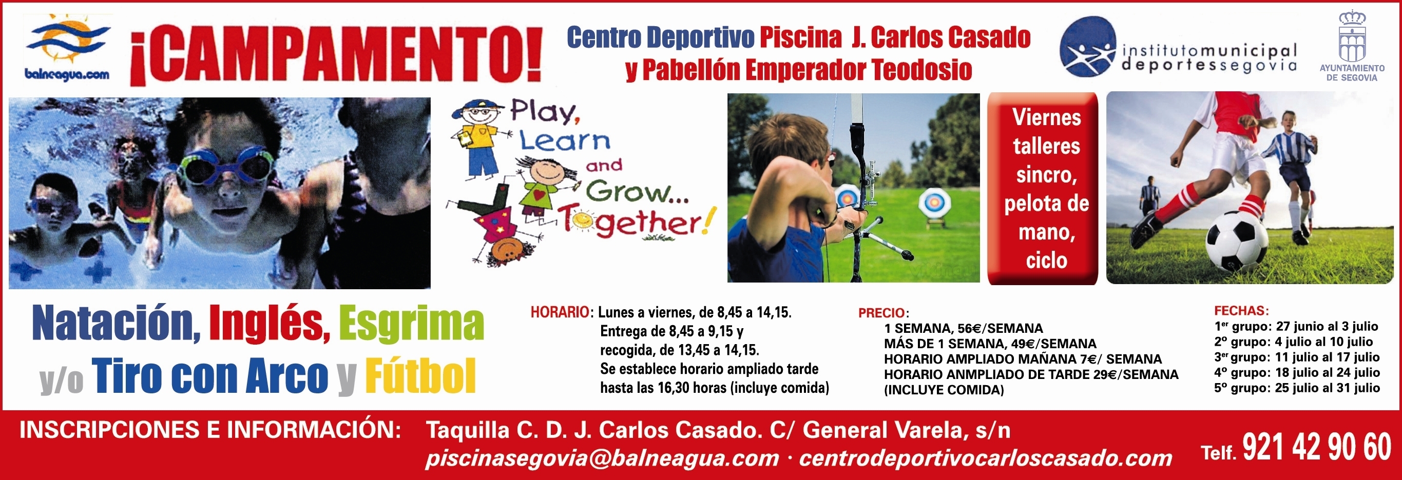 Campamento de Verano en la Piscina Climatizada “José Carlos Casado”