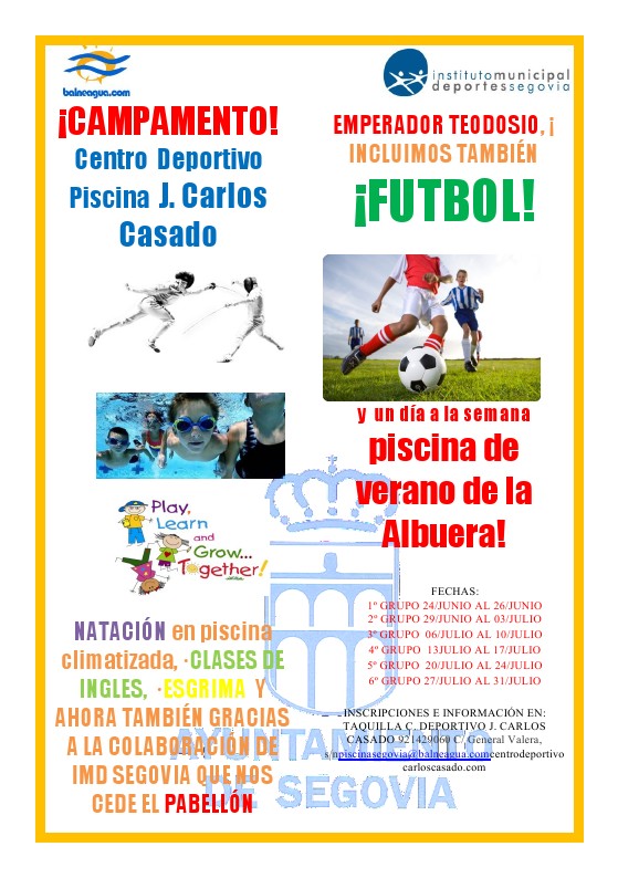 Campamento de Inglés, Esgrima, Natación y Fútbol en la Piscina Climatizada “José Carlos Casado”