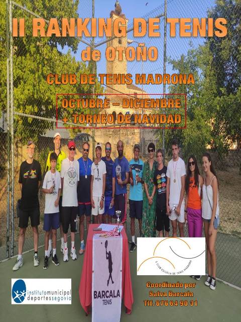Club Escuela de Tenis Madrona: II Ránking de otoño 2022