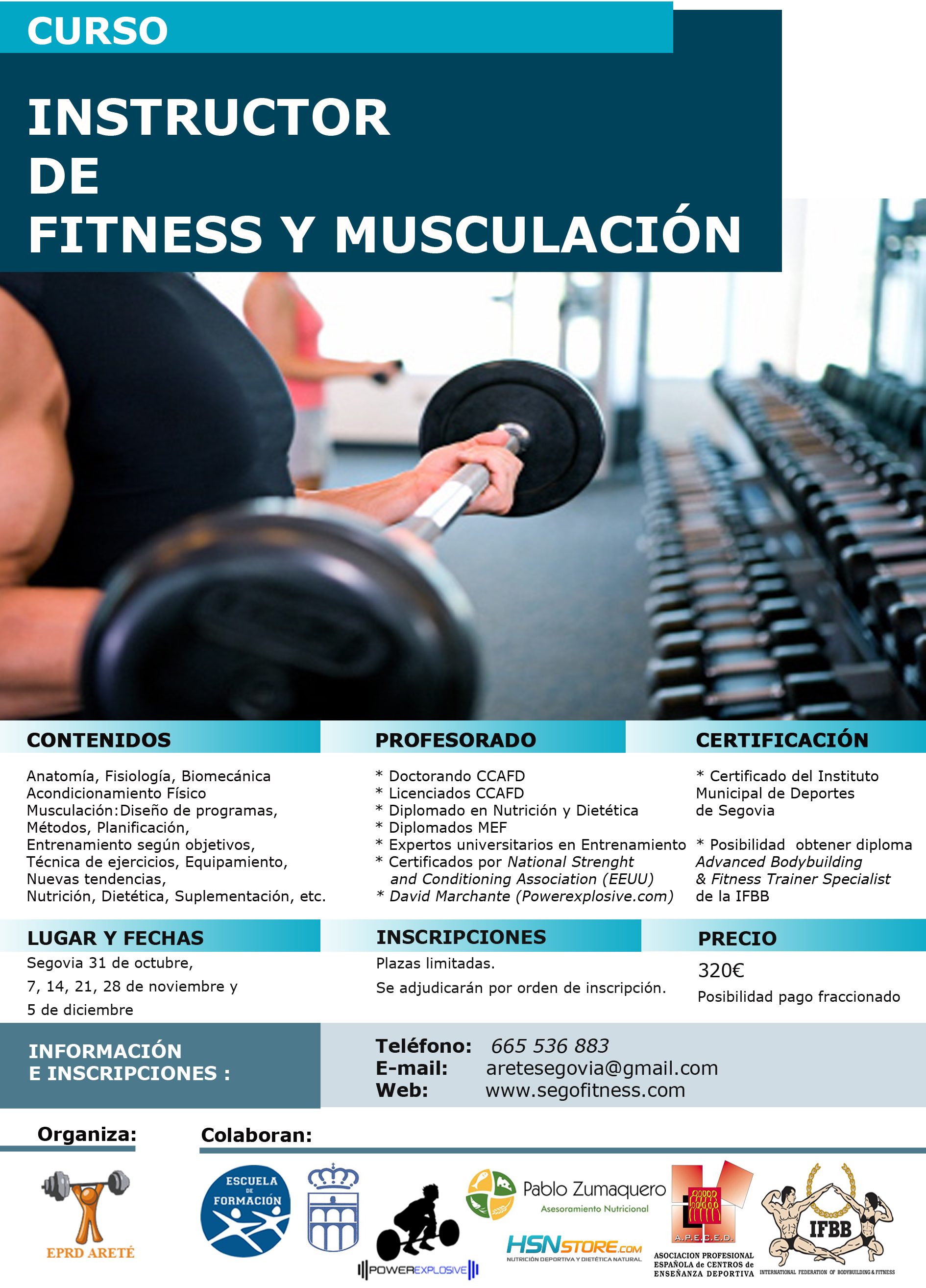 La Escuela de Formación del IMD lanza una nueva edición del curso de Instructor de Fitness y Musculación 2015