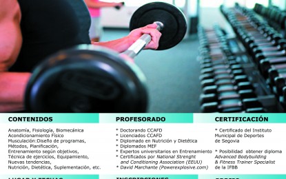 La Escuela de Formación del IMD lanza una nueva edición del curso de Instructor de Fitness y Musculación 2016