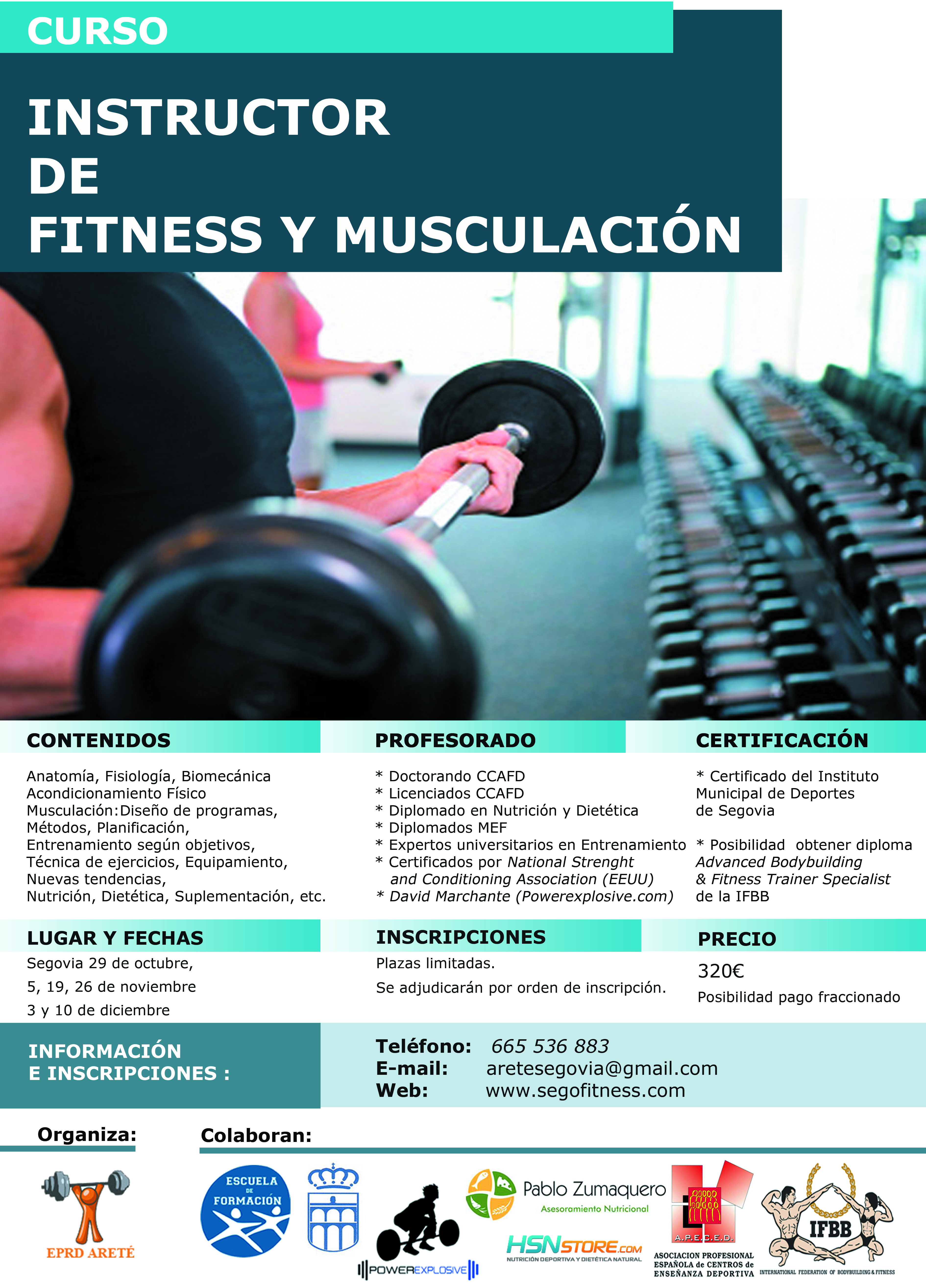 La Escuela de Formación del IMD lanza una nueva edición del curso de Instructor de Fitness y Musculación 2016