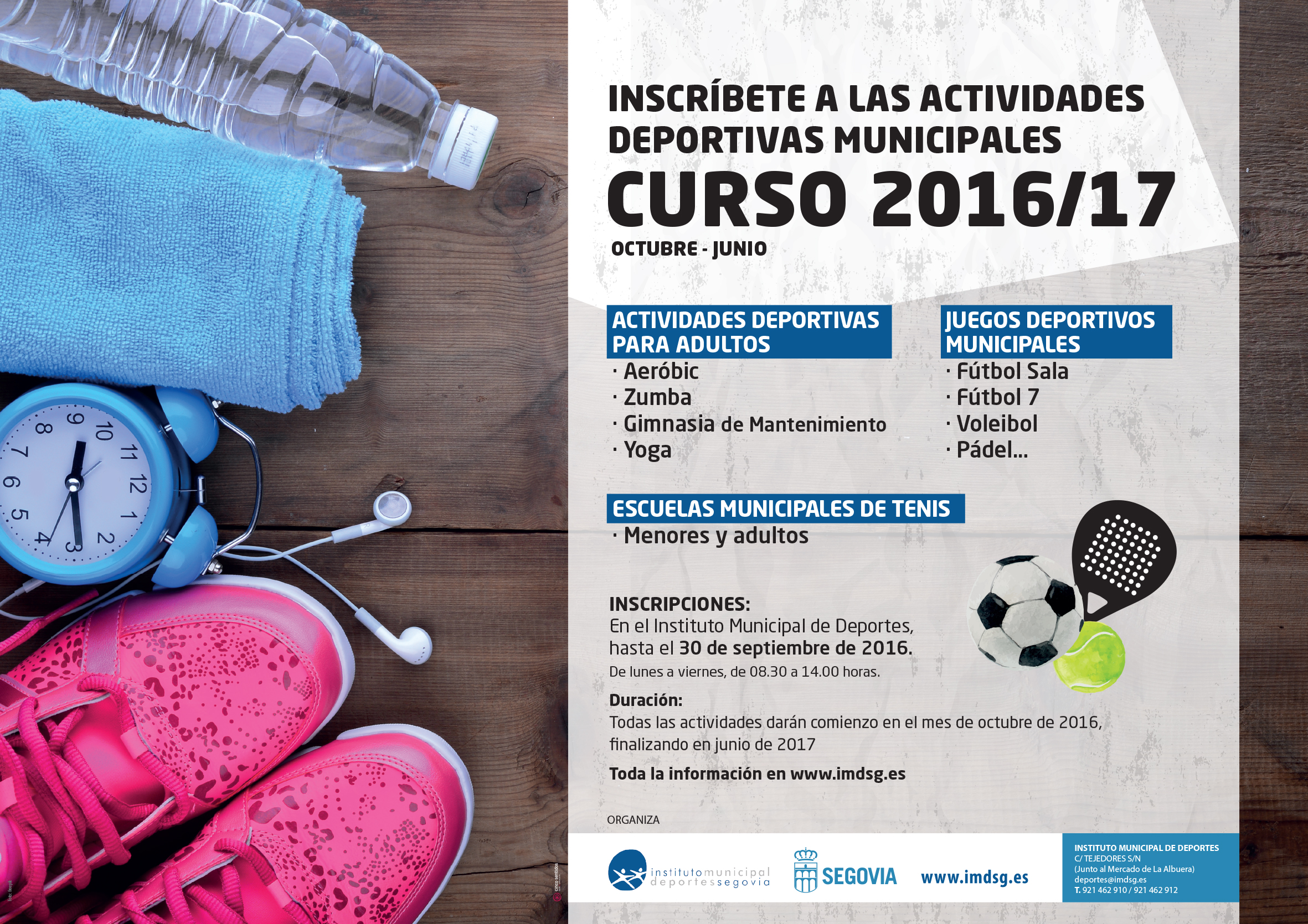 Horarios provisionales de la Escuela Municipal de Tenis 2016-2017