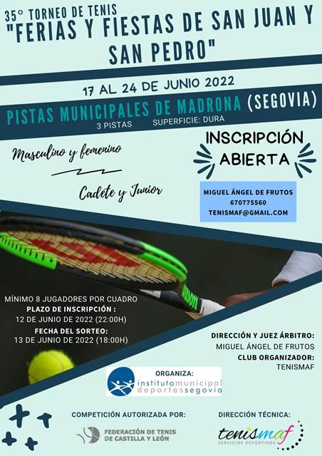 Ferias y Fiestas 2022: Torneo de Tenis