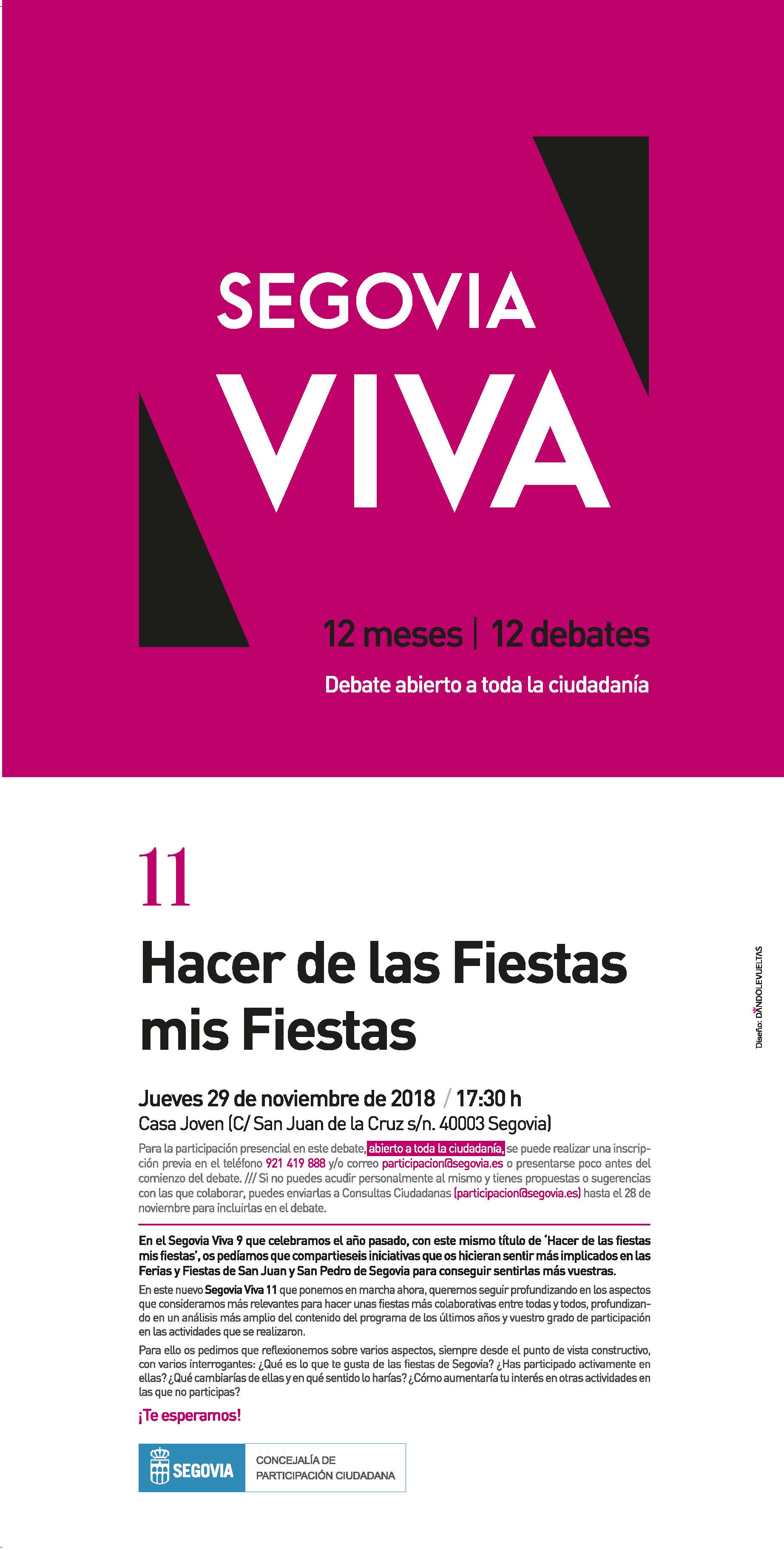 Un SegoviaViva preguntará a los ciudadanos por propuestas para aumentar la participación en las Ferias y Fiestas de Segovia