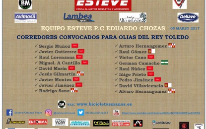 Cuatro segovianos convocados en la Carrera Ciclista Olías del Rey (Toledo)