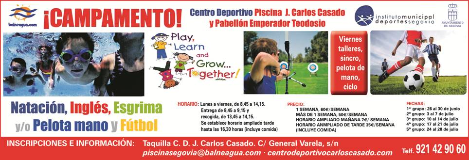 Piscina Climatizada “José Carlos Casado”: Campamento Urbano 2017