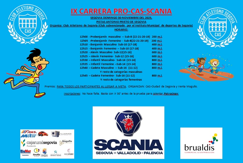 Club de Atletismo de Segovia: Domingo 30 de noviembre de 2025