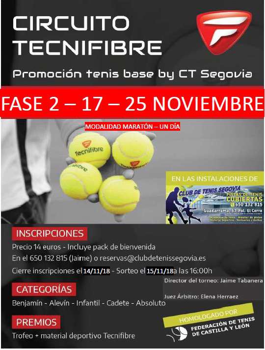 Club de Tenis Segovia: II Torneo Tenis Tecnifibre