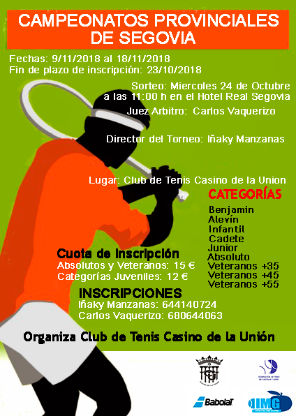 Club de Tenis Casino de la Unión: Campeonatos Provinciales de Segovia