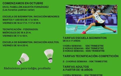 C.D. Bádminton Innoporc Eresma: abierta la inscripción para la temporada 2025-26