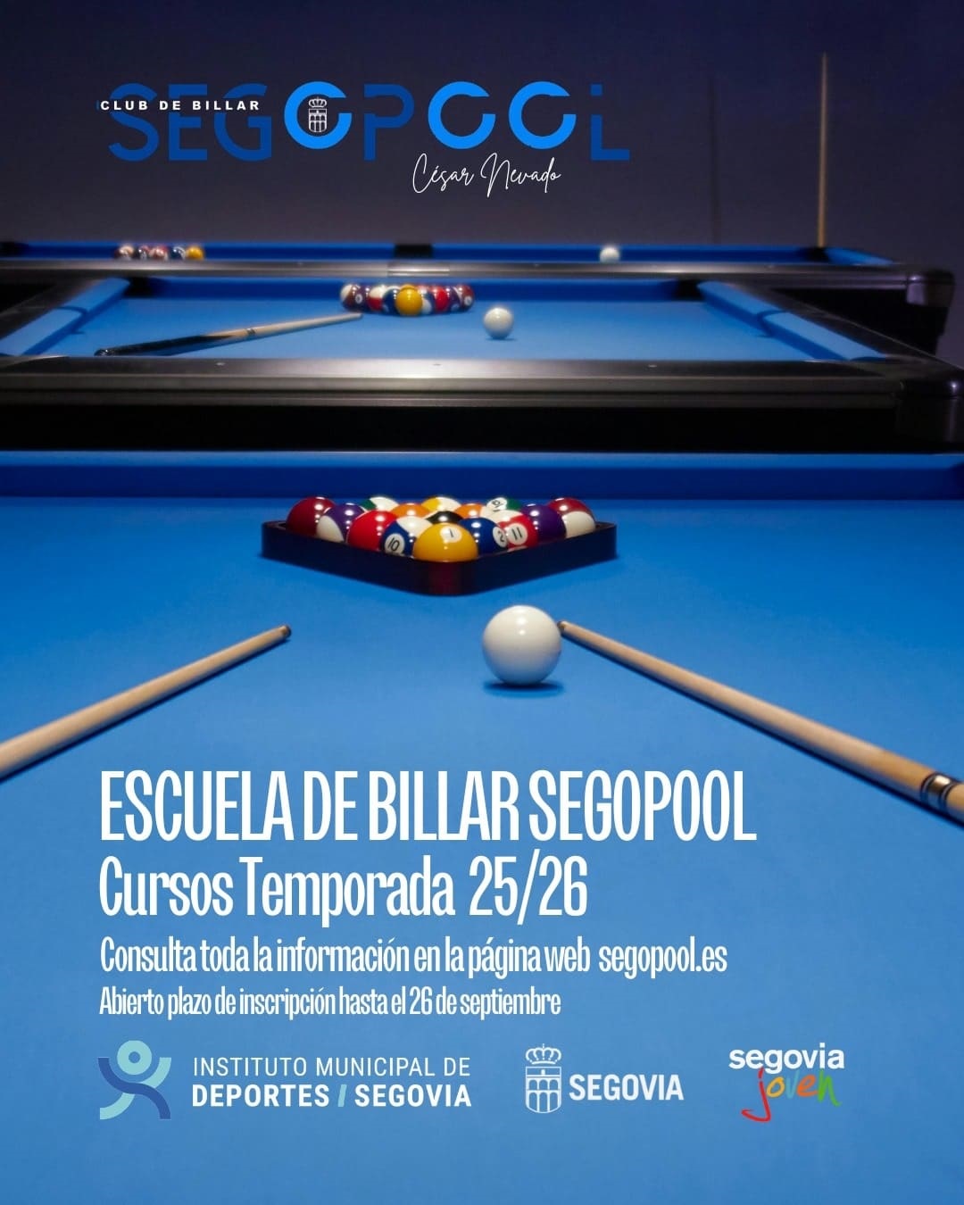 Escuela de Billar Segopool 25/26: apertura de inscripciones