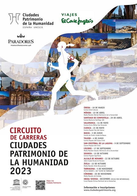 El IV Circuito de Carreras en las 15 Ciudades Patrimonio de la Humanidad de España se celebra de marzo a diciembre de 2023