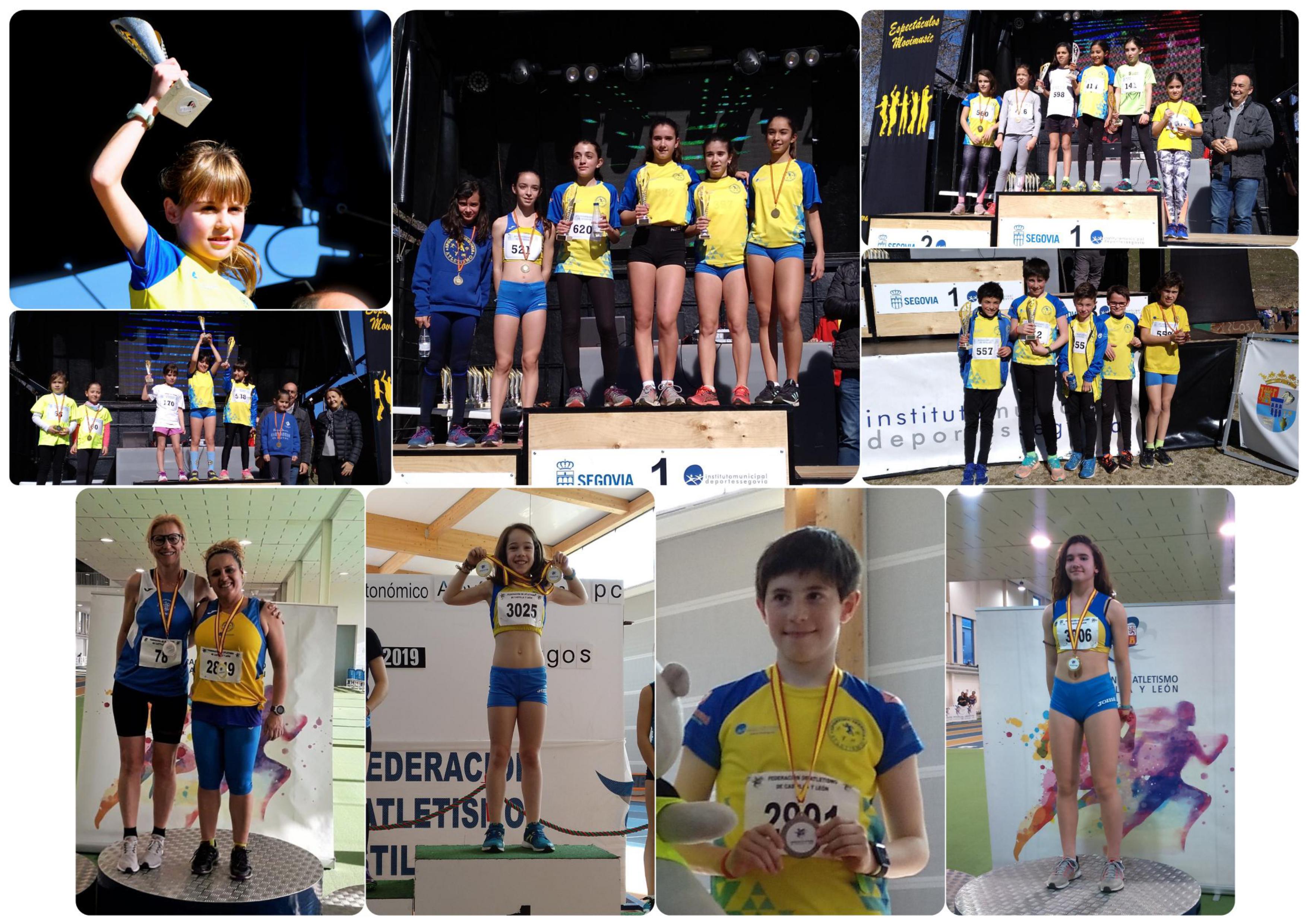 Una mínima Nacional y seis medallas Autonómicas de los atletas del Sporting Segovia