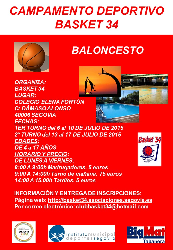 Campamento de Verano del Club Basket 34