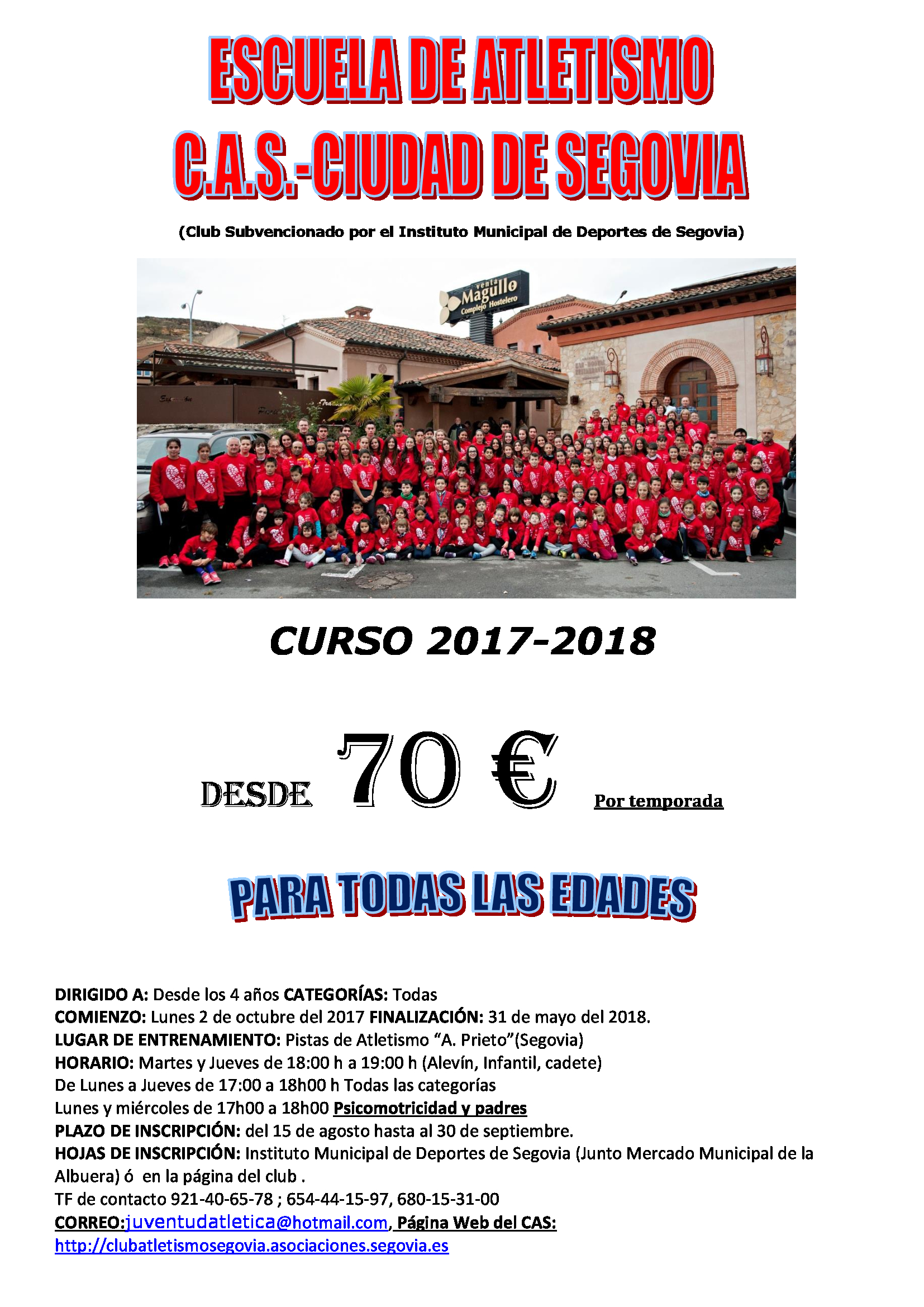 Club de Atletismo Segovia: Inicio de la Temporada 2017/18