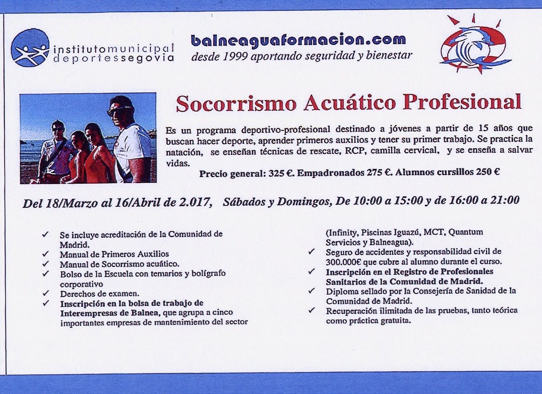 Piscina Climatizada “José Carlos Casado”: Socorrismo Acuático Profesional