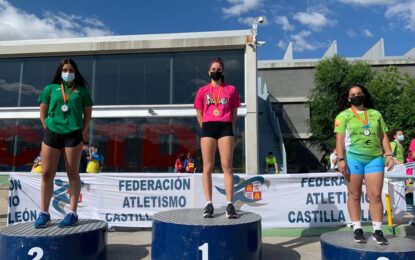 Daniela Gómez Navalón campeona de Castilla y León en peso y disco Sub-18