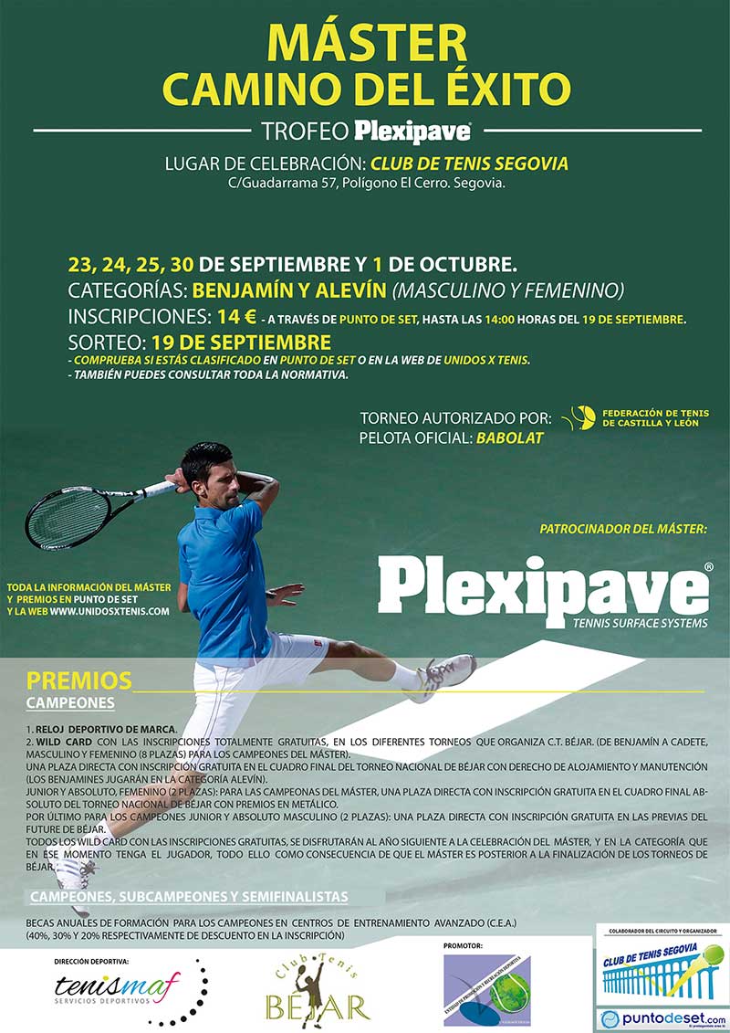 Las Pistas Cubiertas del Club Tenis Segovia acogen el Master “Camino del Exito”