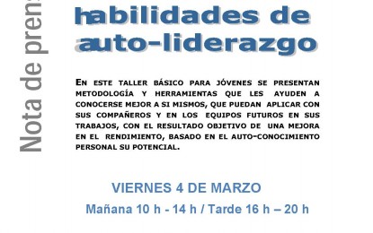 TAFAD convoca un Taller de Habilidades de Auto-Liderazgo