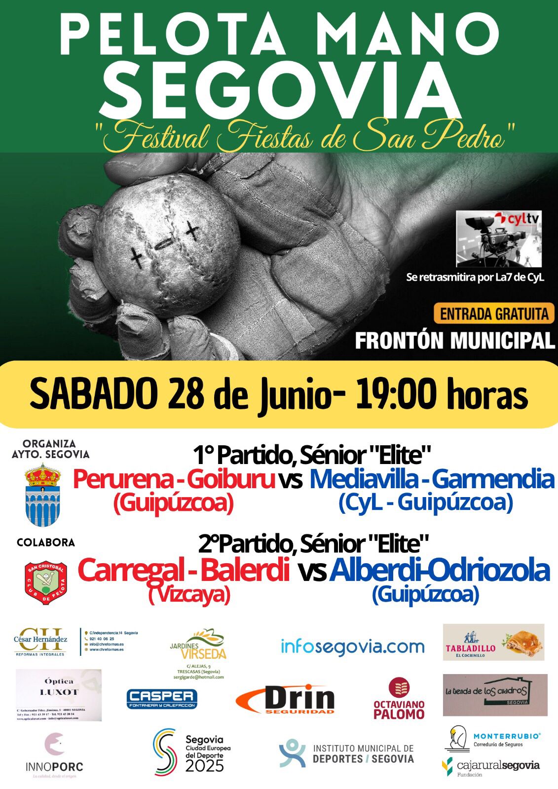 Partido Tradicional de Pelota Mano – Fiestas de Segovia 2025