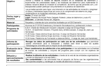 Aula Empresa – TAFAD I.ES. La Albuera V: Bádminton