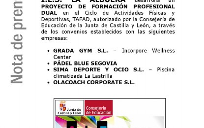 I.E.S. La Albuera desarrolla un Proyecto de Formación Profesional Dual