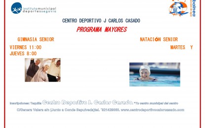 Ejercicio físico para todos los mayores: Agua y Sala, en la Piscina Climatizada “José Carlos Casado”