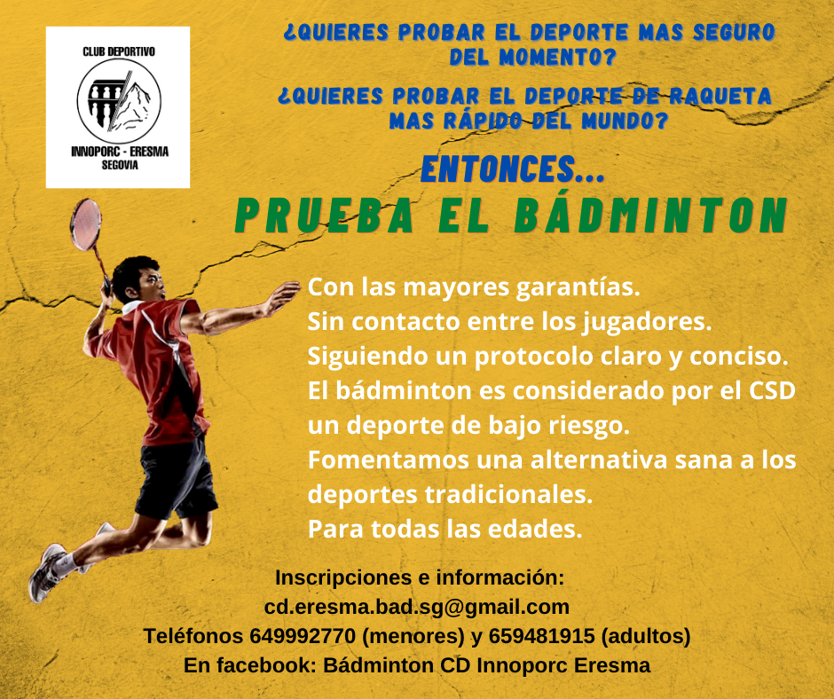 CD Bádminton Innoporc Eresma: Prueba el Bádminton