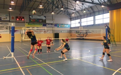 Justa victoria de las chicas del Segovoley en Venta de Baños
