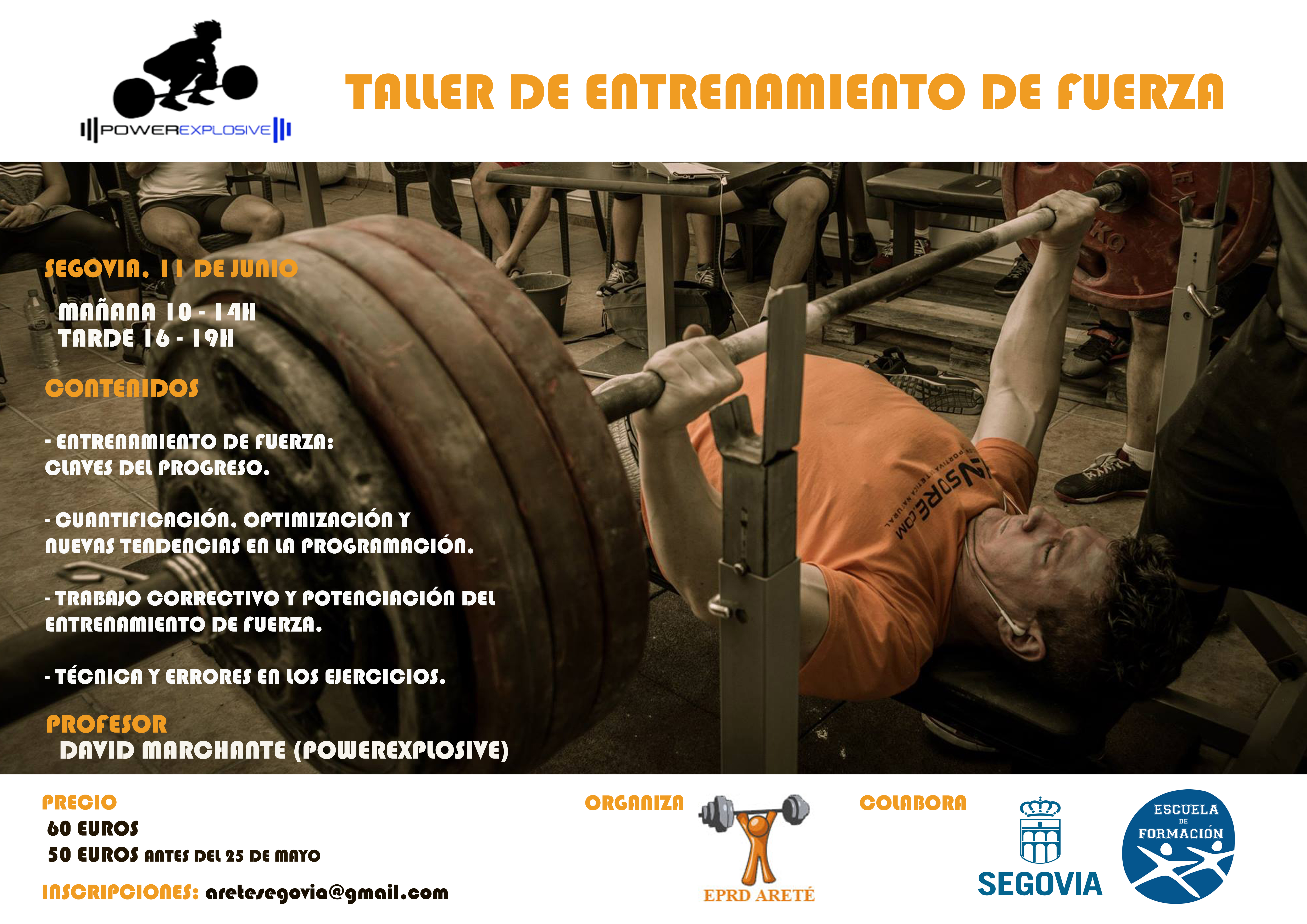 Escuela de Formación IMD: Taller de entrenamiento de Fuerza con Powerexplosive