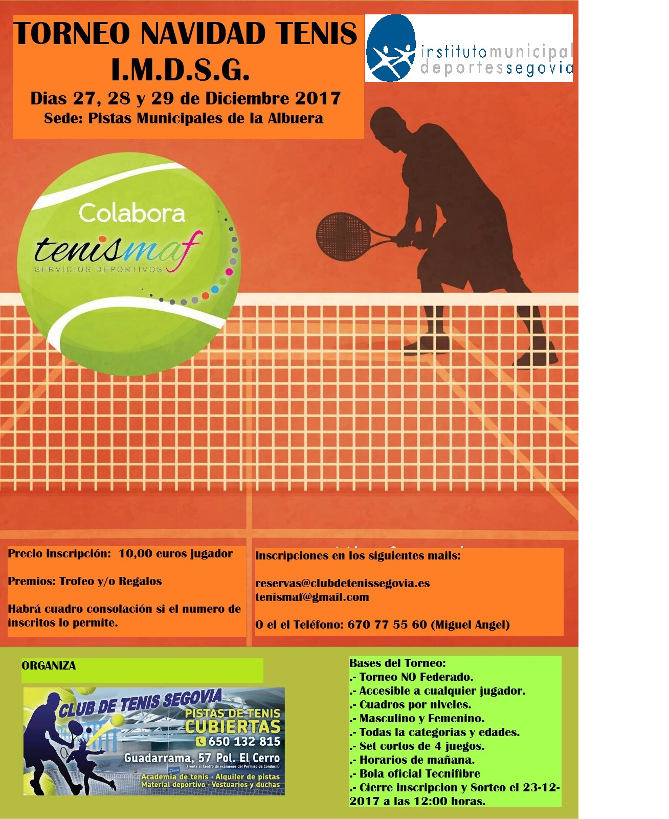 I Campus Urbano de Navidad de Tenis