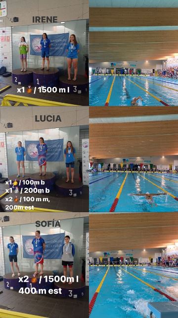 Siete medallas para las nadadoras del Casino de la Unión en el Campeonato de Castilla y León de la categoría Infantil