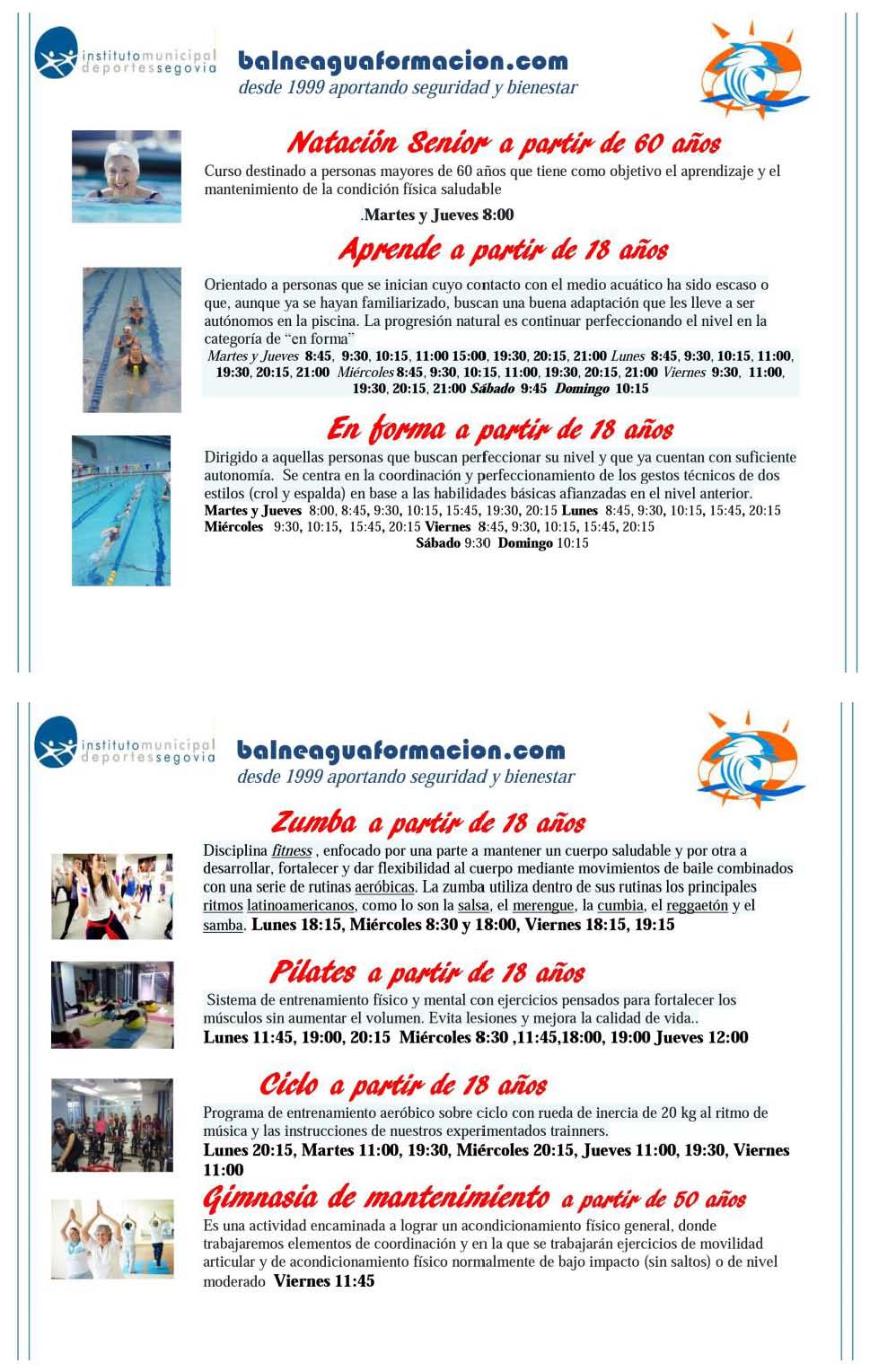 Piscina Climatizada “José Carlos Casado”: Temporada 2017-18