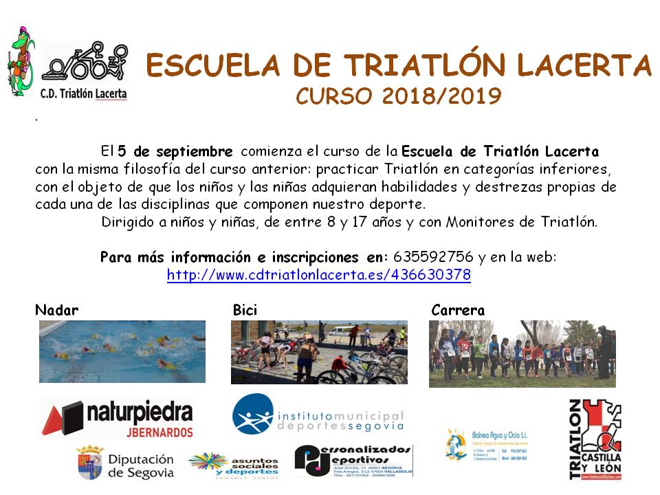 La Escuela de Triatlón del CD Triatlón Laceta comienza el curso 2018/19