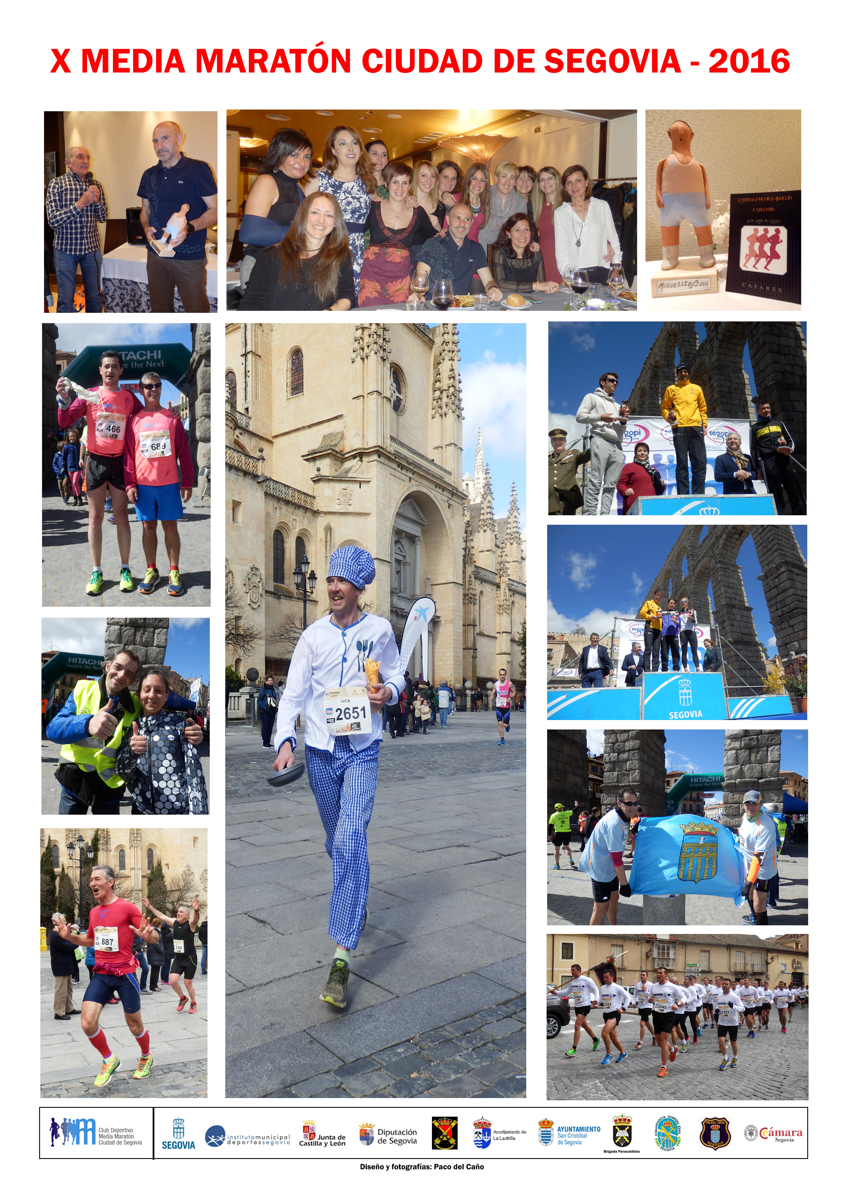 Cartel fotográfico de actividades relacionadas con la X Media Maratón Ciudad de Segovia