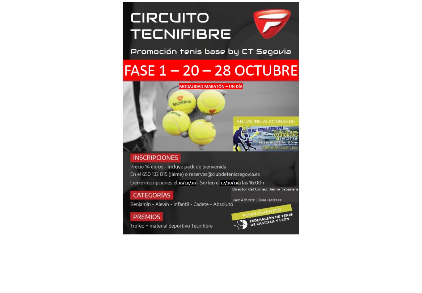 Club de Tenis Segovia:  II Torneo Tenis Tecnifibre CT Segovia (federado)