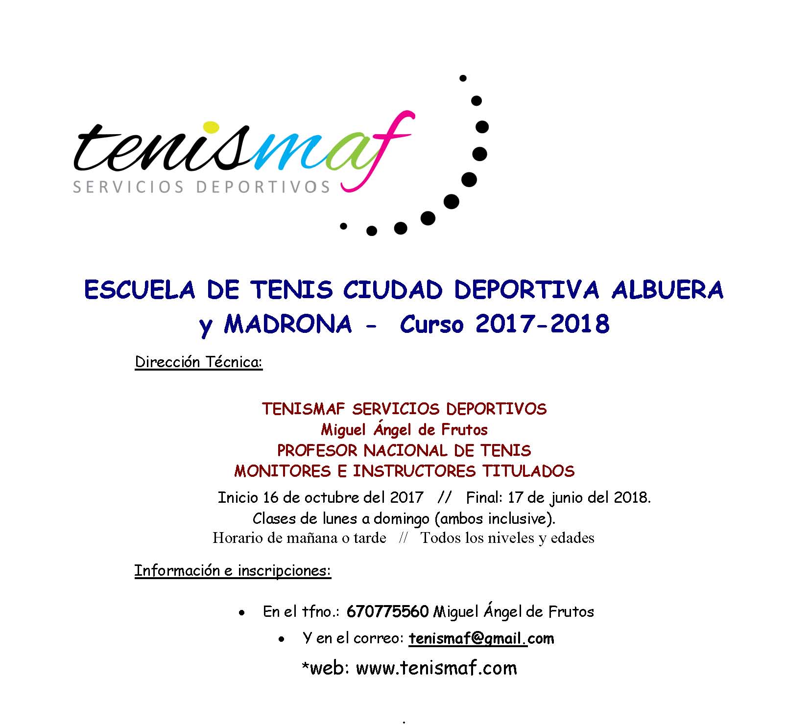 Tenismaf: Inicio de temporada 2017/18