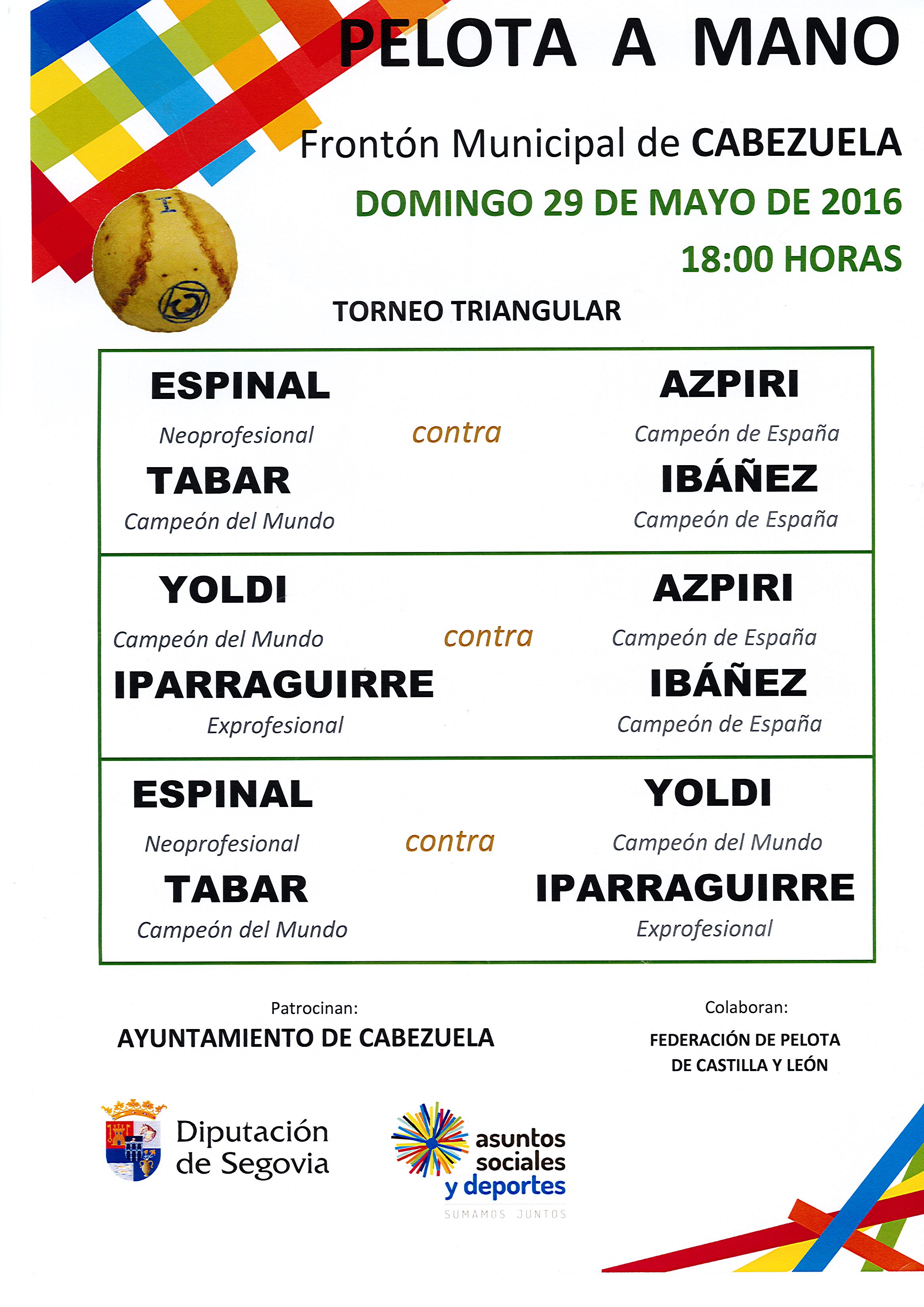 Gran partido de Pelota a mano Triangular en Cabezuela