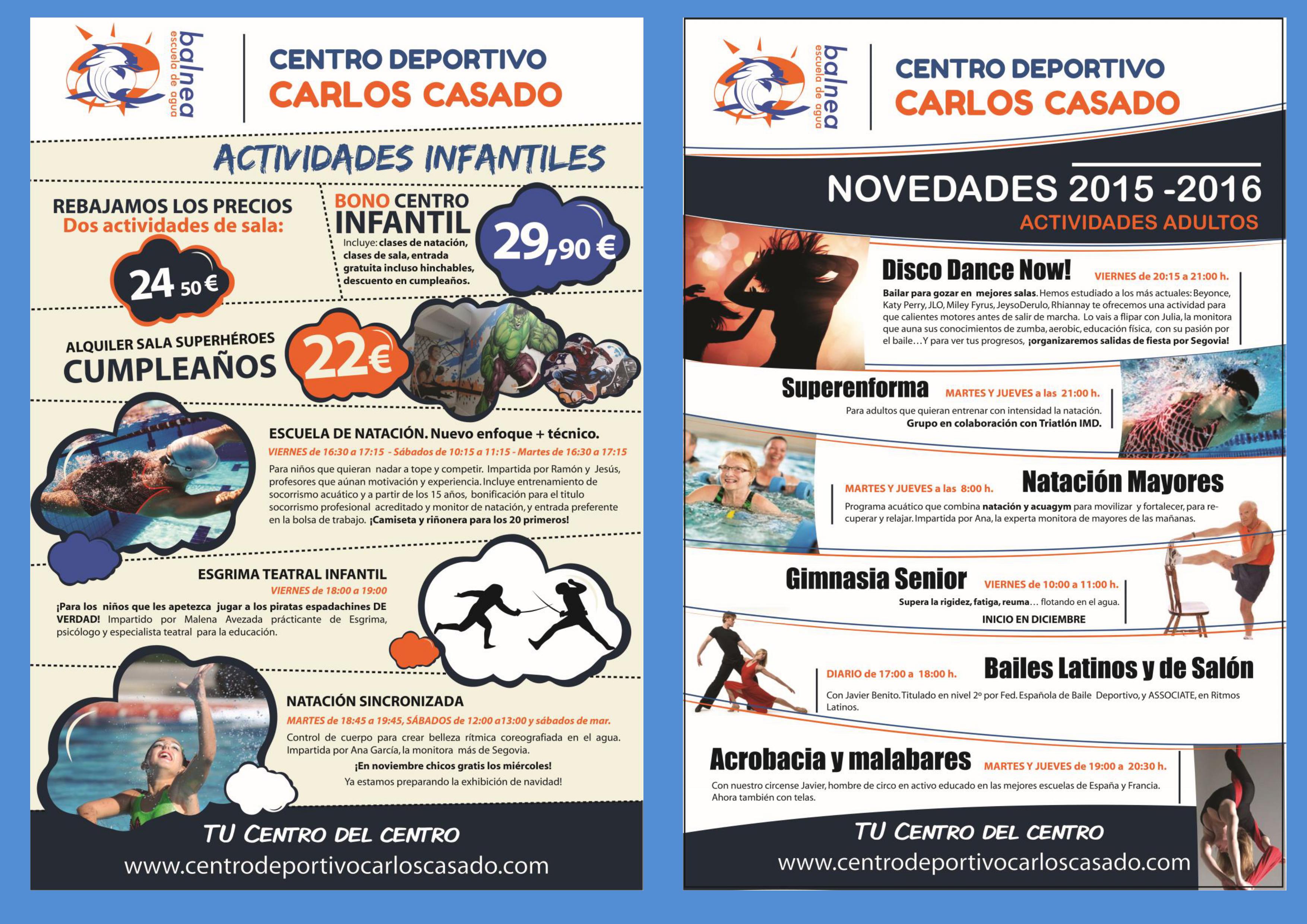 Actividades de la Piscina Climatizada “José Carlos Casado”