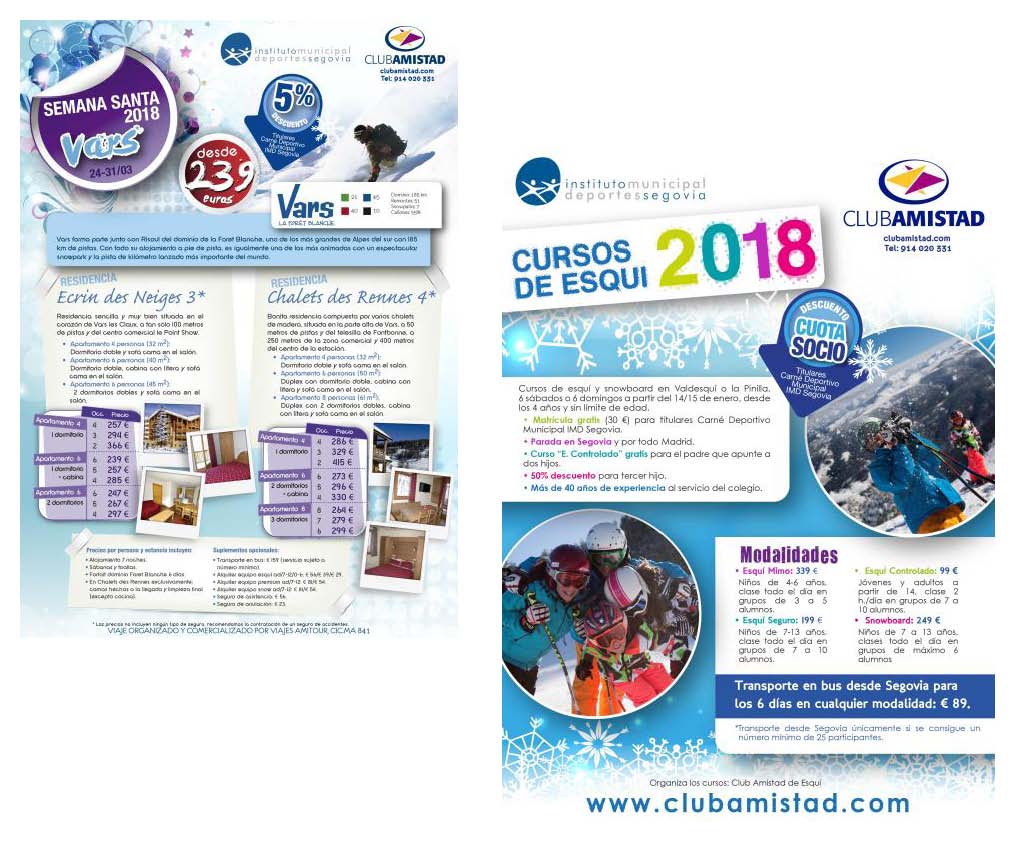 Viaje a la nieve y Cursos de Esquí con ventajas para los titulares del Carné Deportivo Municipal